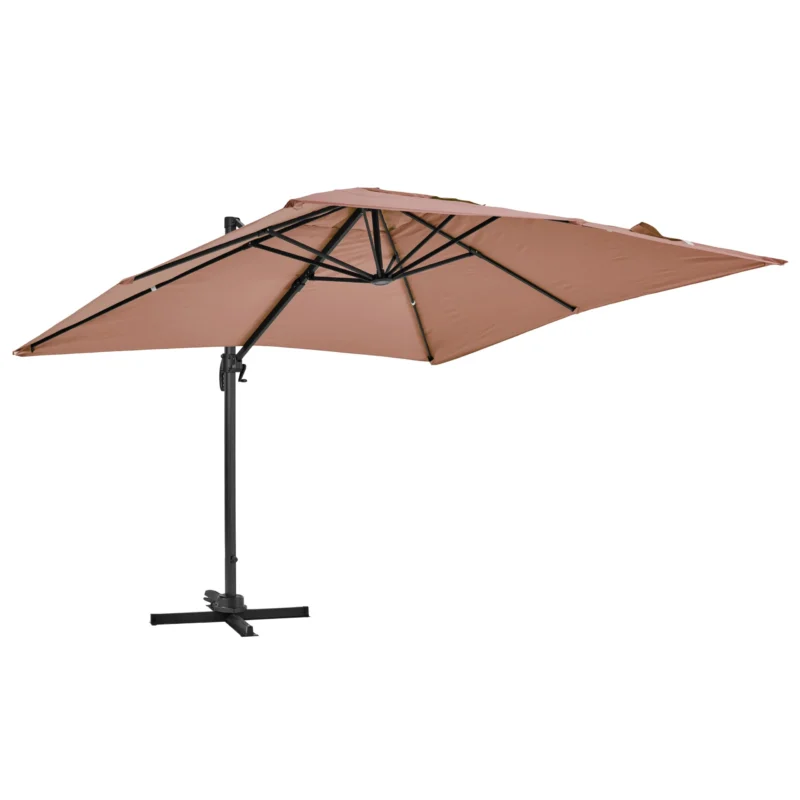 Parasol Déporté Carré 3 x 3m - Aluminium Taupe