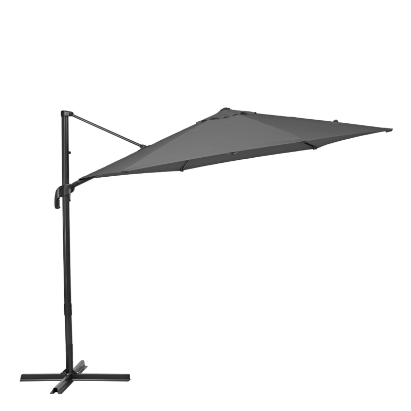 Parasol déporté carré 3 x 3m en aluminium gris – Image 3