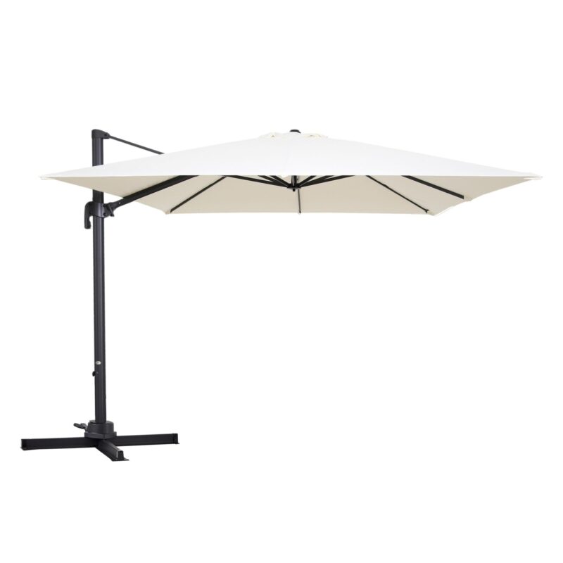 Parasol déporté carré 3 x 3m en aluminium écru – Image 2