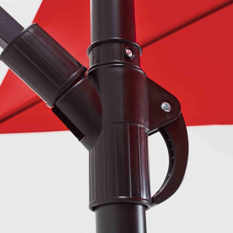 Parasol déporté carré 3x3m aluminium rouge – Image 3